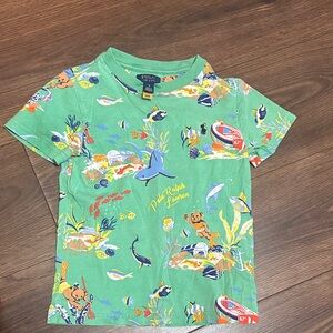 Polo by Ralph Lauren Green Ocean Scene Kids Tee